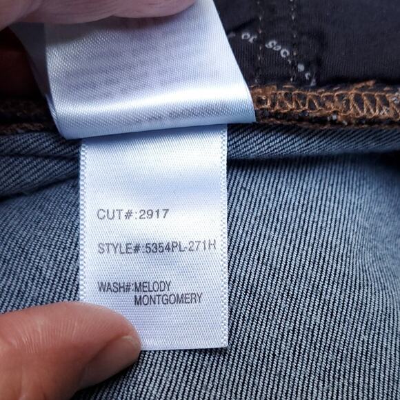 Articles of Society Skinny Jeans Melody Wash Mid Rise Dark Wash Cut Off Hem 26 - Picture 13 of 15